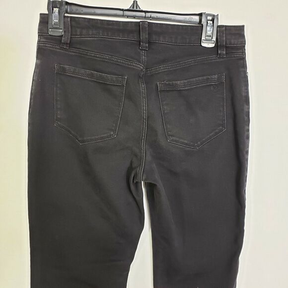 Susan Graver Womens Jeans Size 4P Black High Stretch Denim Straight Leg A342367 - Picture 6 of 11
